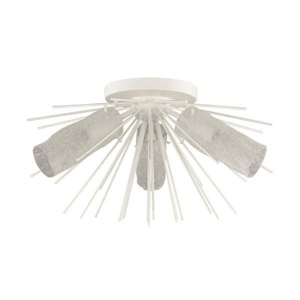 Atlas Sea Urchin Semi Flush Mount Light – Coastal Elegance with Textured Glass for Stunning Interiors White Coral 20'' CL11911-WH