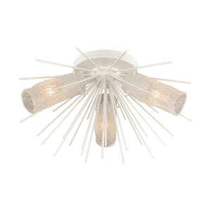 Atlas Sea Urchin Semi Flush Mount Light – Coastal Elegance with Textured Glass for Stunning Interiors White Coral 20'' CL11911-WH