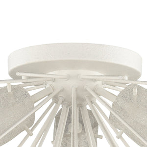 Atlas Sea Urchin Semi Flush Mount Light – Coastal Elegance with Textured Glass for Stunning Interiors White Coral 20'' CL11911-WH