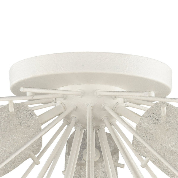 Atlas Sea Urchin Semi Flush Mount Light – Coastal Elegance with Textured Glass for Stunning Interiors White Coral 20'' CL11911-WH