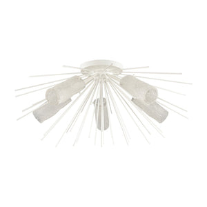 Atlas Sea Urchin Semi Flush Mount Light – Coastal Elegance with Textured Glass for Stunning Interiors White Coral 32'' CL11912-WH