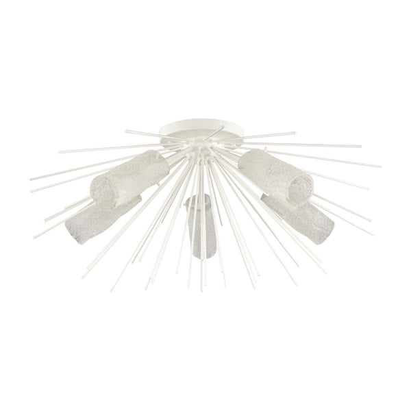 Atlas Sea Urchin Semi Flush Mount Light – Coastal Elegance with Textured Glass for Stunning Interiors White Coral 32'' CL11912-WH