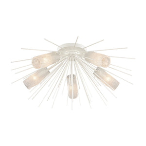 Atlas Sea Urchin Semi Flush Mount Light – Coastal Elegance with Textured Glass for Stunning Interiors White Coral 32'' CL11912-WH