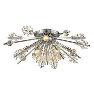 Atlas Starburst 26'' Wide 8-Light Semi Flush Mount - Modern Crystal Accent Fixture for Stunning Interiors Polished Chrome CL11914-CH