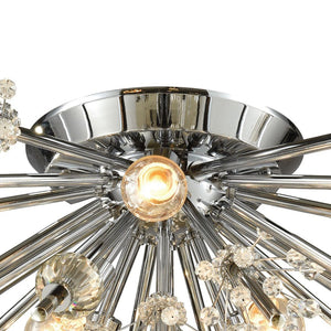 Atlas Starburst 26'' Wide 8-Light Semi Flush Mount - Modern Crystal Accent Fixture for Stunning Interiors Polished Chrome CL11914-CH