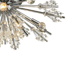 Atlas Starburst 26'' Wide 8-Light Semi Flush Mount - Modern Crystal Accent Fixture for Stunning Interiors Polished Chrome CL11914-CH