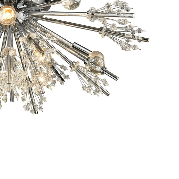 Atlas Starburst 26'' Wide 8-Light Semi Flush Mount - Modern Crystal Accent Fixture for Stunning Interiors Polished Chrome CL11914-CH