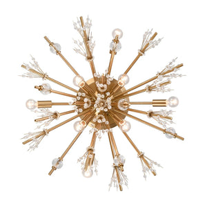 Atlas Starburst 26'' Wide 8-Light Semi Flush Mount - Modern Crystal Accent Fixture for Stunning Interiors Satin Brass CL11914-GD
