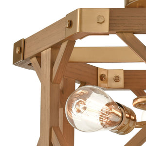 Atlas Structure 18'' Wide 3-Light Semi Flush Mount - Elegant Satin Brass for Modern & Rustic Interiors CL11915-BS