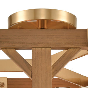 Atlas Structure 18'' Wide 3-Light Semi Flush Mount - Elegant Satin Brass for Modern & Rustic Interiors CL11915-BS
