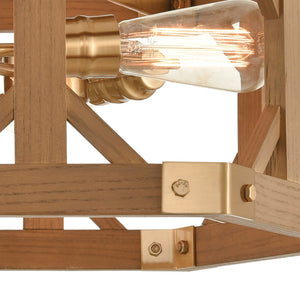 Atlas Structure 18'' Wide 3-Light Semi Flush Mount - Elegant Satin Brass for Modern & Rustic Interiors CL11915-BS
