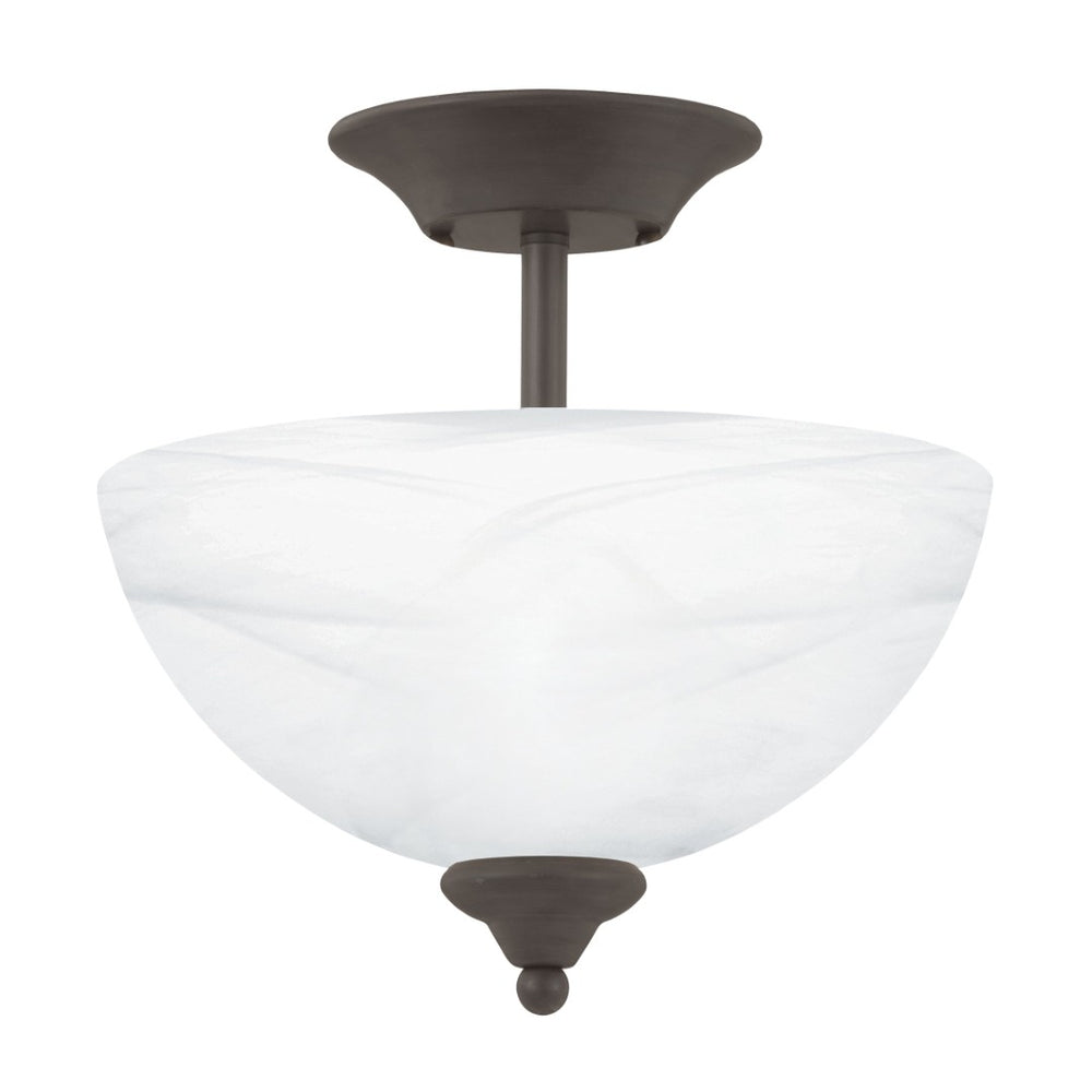 Atlas Tahoe 11.75'' Wide 2-Light Semi Flush Mount - Elegant Oil Rubbed Bronze with White Glass Shades CL11916-BZ