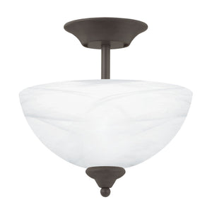 Atlas Tahoe 11.75'' Wide 2-Light Semi Flush Mount - Elegant Oil Rubbed Bronze with White Glass Shades CL11916-BZ