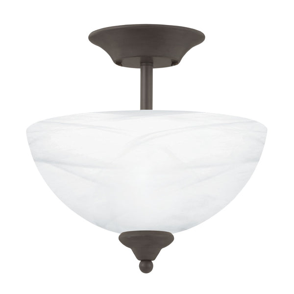 Atlas Tahoe 11.75'' Wide 2-Light Semi Flush Mount - Elegant Oil Rubbed Bronze with White Glass Shades CL11916-BZ