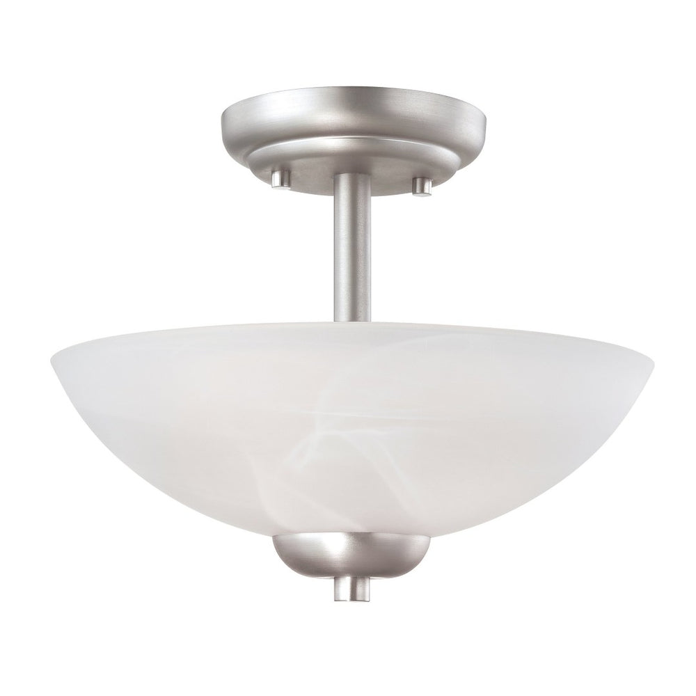 Atlas Tia 11.75'' Wide 2-Light Semi Flush Mount Lighting Fixture for Elegant Home Illumination Upgrade Matte Nickel CL11917-NK