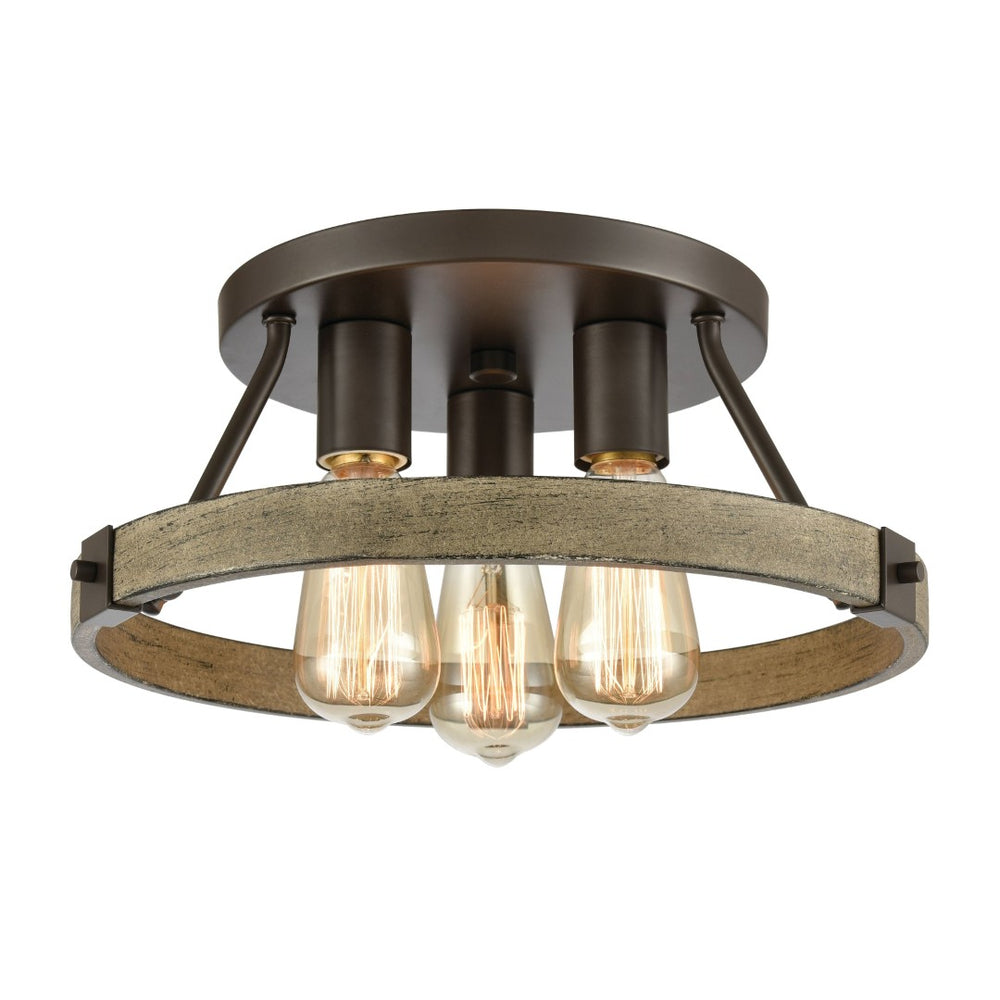 Atlas Transitions 14'' Wide 3-Light Semi Flush Mount - Elegant Oil Rubbed Bronze Fixture for Any Room CL11918-BZ