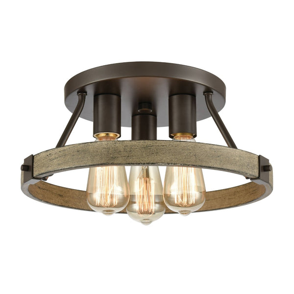Atlas Transitions 14'' Wide 3-Light Semi Flush Mount - Elegant Oil Rubbed Bronze Fixture for Any Room CL11918-BZ