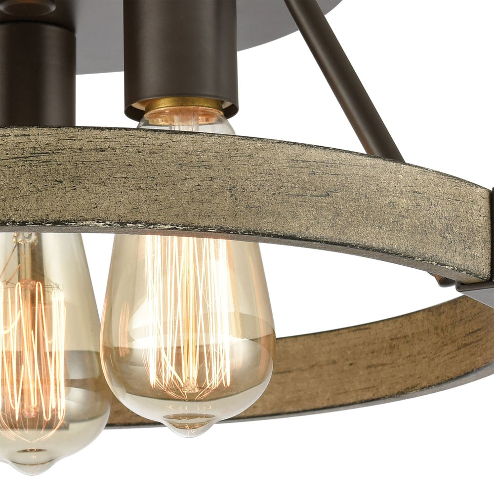 Atlas Transitions 14'' Wide 3-Light Semi Flush Mount - Elegant Oil Rubbed Bronze Fixture for Any Room CL11918-BZ