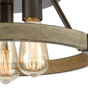 Atlas Transitions 14'' Wide 3-Light Semi Flush Mount - Elegant Oil Rubbed Bronze Fixture for Any Room CL11918-BZ
