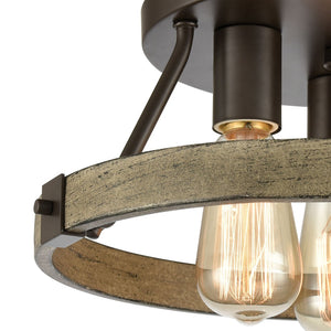 Atlas Transitions 14'' Wide 3-Light Semi Flush Mount - Elegant Oil Rubbed Bronze Fixture for Any Room CL11918-BZ