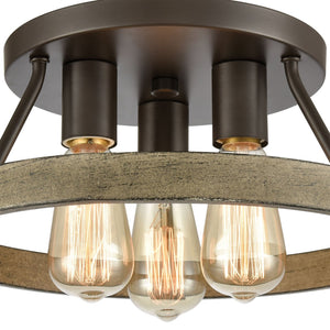 Atlas Transitions 14'' Wide 3-Light Semi Flush Mount - Elegant Oil Rubbed Bronze Fixture for Any Room CL11918-BZ