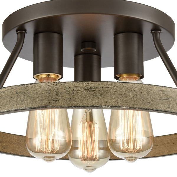 Atlas Transitions 14'' Wide 3-Light Semi Flush Mount - Elegant Oil Rubbed Bronze Fixture for Any Room CL11918-BZ