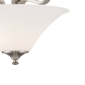Atlas Treme 13" Wide 2-Light Semi Flush Mount in Brushed Nickel - Elegant Opaque Glass Shades for Any Space CL11919-NK
