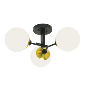 Atlas Triple Play 24.5'' Wide 3-Light Semi Flush Mount - Modern Sculptural Design for Upscale Interiors Polished Brass CL11920-BS