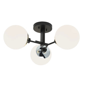 Atlas Triple Play 24.5'' Wide 3-Light Semi Flush Mount - Modern Sculptural Design for Upscale Interiors Polished Nickel CL11920-NK