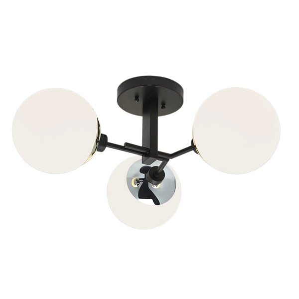 Atlas Triple Play 24.5'' Wide 3-Light Semi Flush Mount - Modern Sculptural Design for Upscale Interiors Polished Nickel CL11920-NK