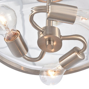 Atlas Wentworth 17'' Wide 3-Light Semi Flush Mount - Elegant Brushed Nickel Fixture for Modern Spaces CL11921-NK