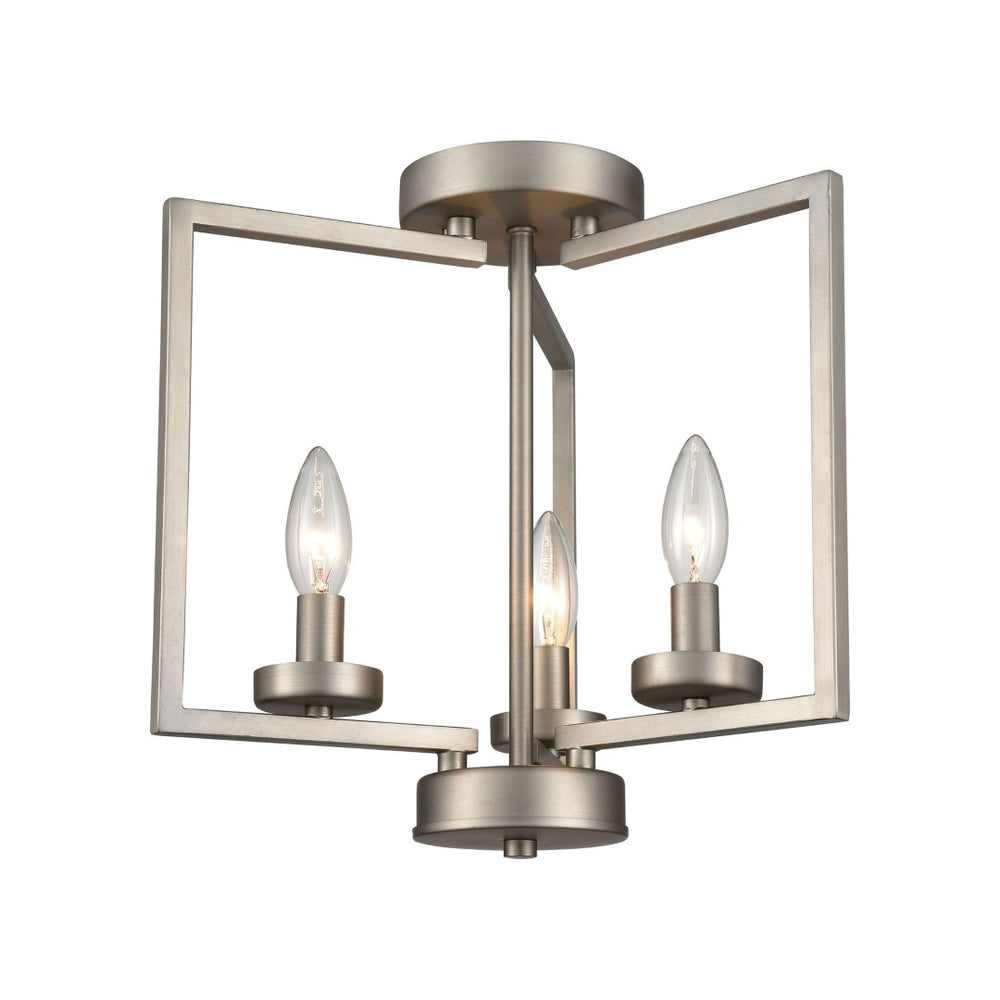 Atlas West End 14.5" Wide 3-Light Semi Flush Mount - Stylish Brushed Nickel Fixture for Any Room CL11922-NK