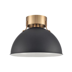 Atlas Zayne 12-Inch Wide 1-Light Semi Flush Fixture – Modern Minimalist Design for Stylish Interiors Matte Black CL11925-BK