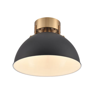 Atlas Zayne 12-Inch Wide 1-Light Semi Flush Fixture – Modern Minimalist Design for Stylish Interiors Matte Black CL11925-BK