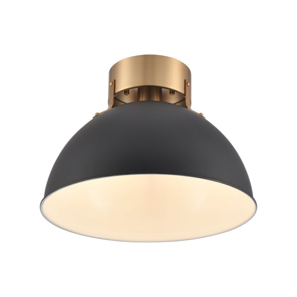 Atlas Zayne 12-Inch Wide 1-Light Semi Flush Fixture – Modern Minimalist Design for Stylish Interiors Matte Black CL11925-BK