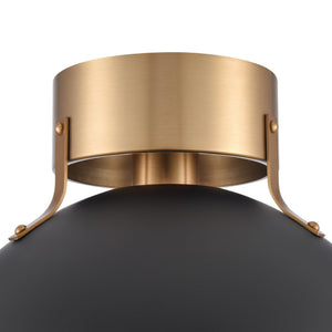 Atlas Zayne 12-Inch Wide 1-Light Semi Flush Fixture – Modern Minimalist Design for Stylish Interiors Matte Black CL11925-BK