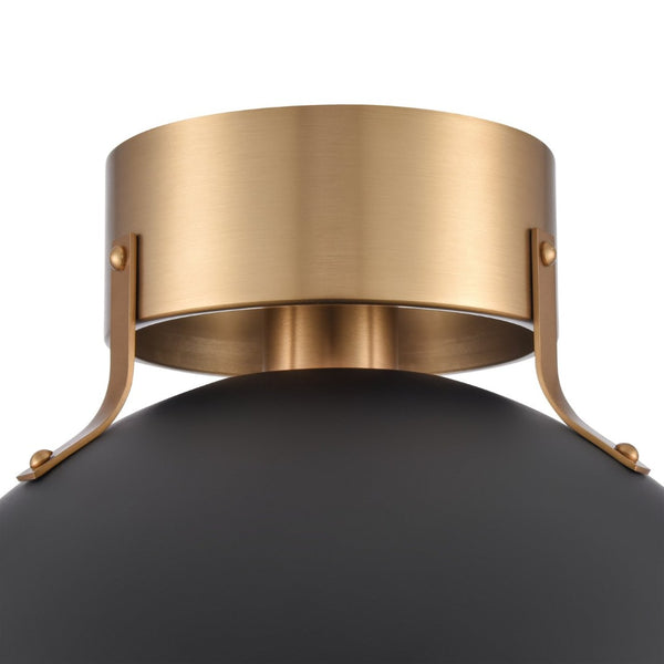 Atlas Zayne 12-Inch Wide 1-Light Semi Flush Fixture – Modern Minimalist Design for Stylish Interiors Matte Black CL11925-BK