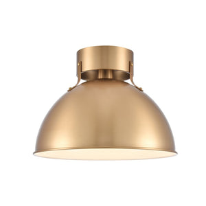 Atlas Zayne 12-Inch Wide 1-Light Semi Flush Fixture – Modern Minimalist Design for Stylish Interiors Brushed Gold CL11925-GD