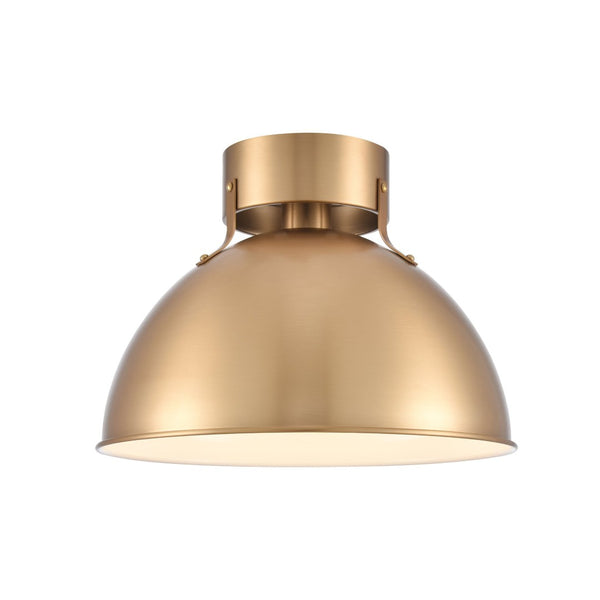 Atlas Zayne 12-Inch Wide 1-Light Semi Flush Fixture – Modern Minimalist Design for Stylish Interiors Brushed Gold CL11925-GD
