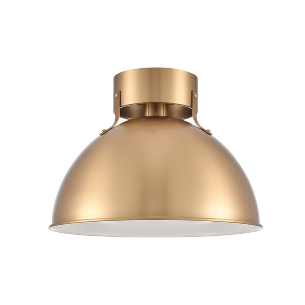 Atlas Zayne 12-Inch Wide 1-Light Semi Flush Fixture – Modern Minimalist Design for Stylish Interiors Brushed Gold CL11925-GD