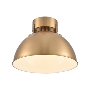 Atlas Zayne 12-Inch Wide 1-Light Semi Flush Fixture – Modern Minimalist Design for Stylish Interiors Brushed Gold CL11925-GD