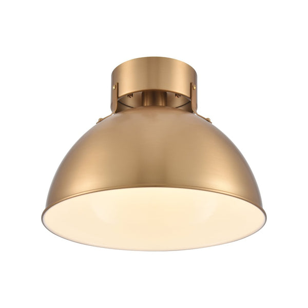 Atlas Zayne 12-Inch Wide 1-Light Semi Flush Fixture – Modern Minimalist Design for Stylish Interiors Brushed Gold CL11925-GD