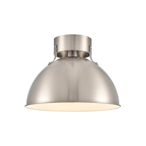 Atlas Zayne 12-Inch Wide 1-Light Semi Flush Fixture – Modern Minimalist Design for Stylish Interiors Brushed Nickel CL11925-NK