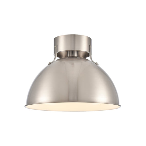 Atlas Zayne 12-Inch Wide 1-Light Semi Flush Fixture – Modern Minimalist Design for Stylish Interiors Brushed Nickel CL11925-NK