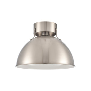 Atlas Zayne 12-Inch Wide 1-Light Semi Flush Fixture – Modern Minimalist Design for Stylish Interiors Brushed Nickel CL11925-NK
