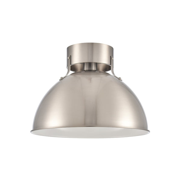 Atlas Zayne 12-Inch Wide 1-Light Semi Flush Fixture – Modern Minimalist Design for Stylish Interiors Brushed Nickel CL11925-NK