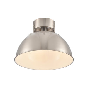 Atlas Zayne 12-Inch Wide 1-Light Semi Flush Fixture – Modern Minimalist Design for Stylish Interiors Brushed Nickel CL11925-NK