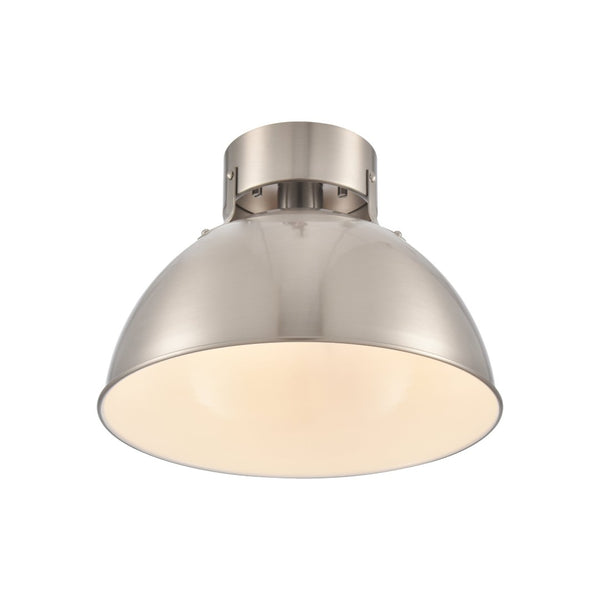 Atlas Zayne 12-Inch Wide 1-Light Semi Flush Fixture – Modern Minimalist Design for Stylish Interiors Brushed Nickel CL11925-NK