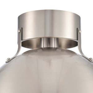 Atlas Zayne 12-Inch Wide 1-Light Semi Flush Fixture – Modern Minimalist Design for Stylish Interiors Brushed Nickel CL11925-NK