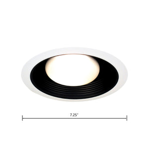Atlas Core 6" Wide 1-Light Recessed Trim - Sleek White Exterior with Black Baffle for Glare Reduction CL11961-WH